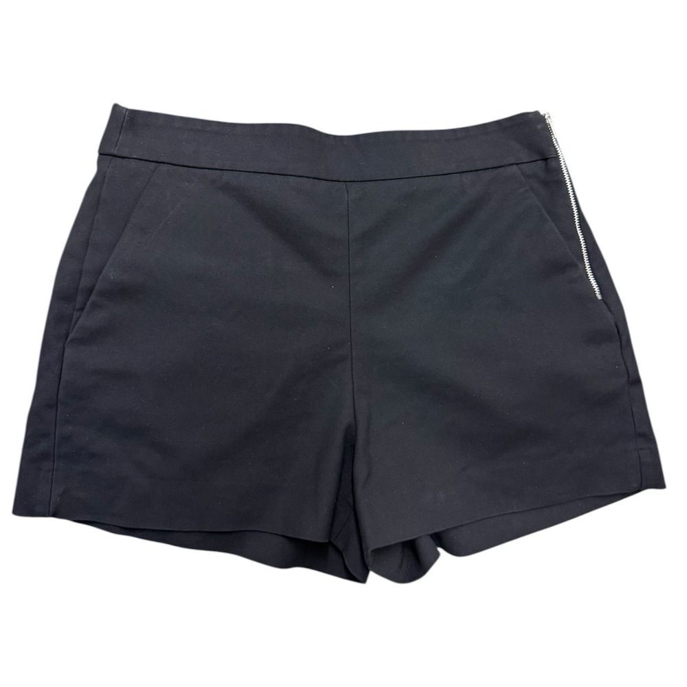 Zara Black Womens Shorts. Side Zipper. Sz L - Picture 2 of 12